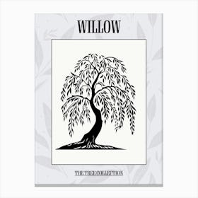 Willow Tree Simple Geometric Nature Stencil 1 Poster Canvas Print