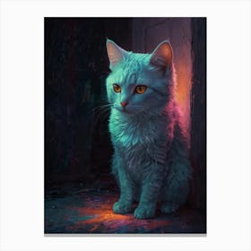 Cat In The Dark Canvas Print