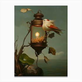 Bird On A Lantern Canvas Print