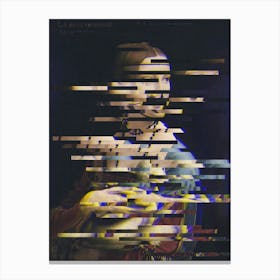 Glitched Leonardo da Vinci's Lady with an Ermine Canvas Print