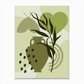 Vase With A Heart Canvas Print