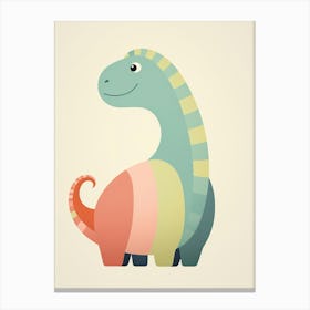 Colourful Dinosaur Brontosaurus Canvas Print