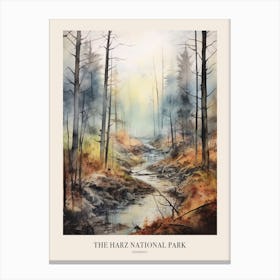 Autumn Forest Landscape The Harz National Park Germany Poster Canvas Print