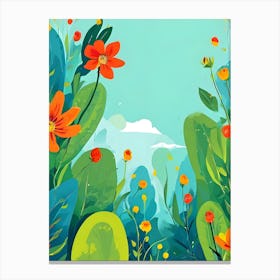 Colorful Flowers In The Garden Canvas Print