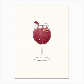 Cat in a wine glass Lienzo