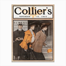 Collier's November 14 (1903) Chromolithograph, Edward Penfield Canvas Print