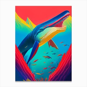 Mosasaurus Primary Colours Dinosaur Canvas Print