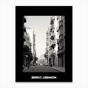Poster Of Beirut, Lebanon, Mediterranean Black And White Photography Analogue 2 Canvas Print