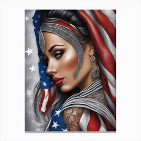 American Flag Woman 2 Canvas Print