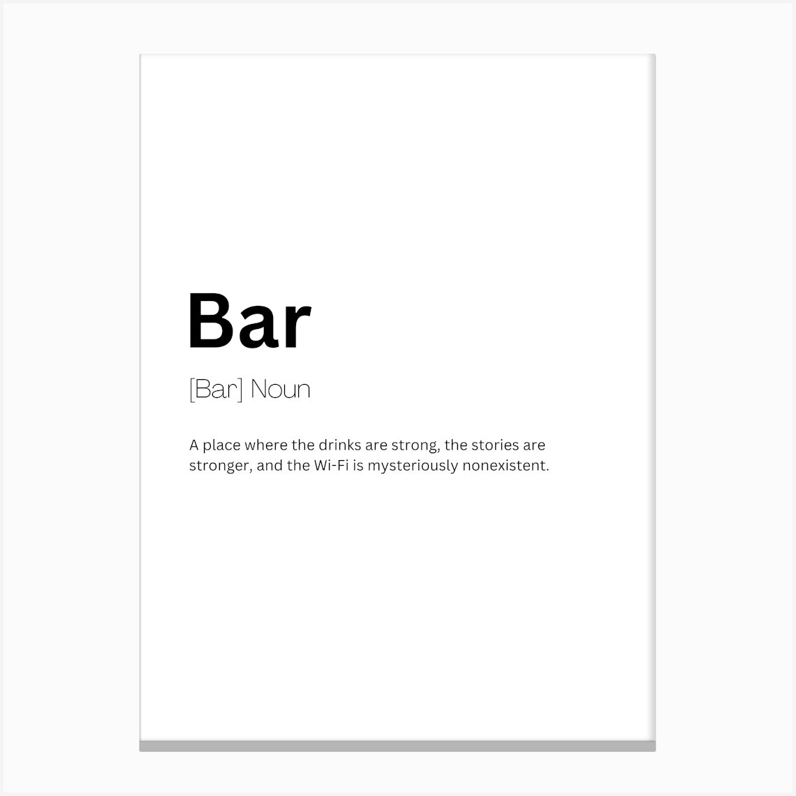 Bar Definition Meaning Canvas Print by Kaigozen