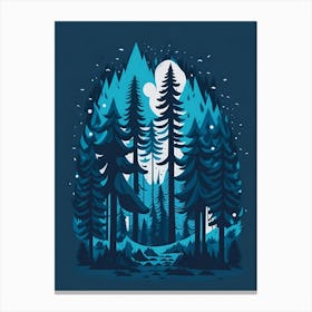 A Pine Forest Landscape Centered Magic T Shirt Design Vibrant Pale Blue Colors Dark Background Dark Magic Splash Dark Ghotic T Shirt Desig 19 2023102210349146 Hlxn Rje9 Canvas Print