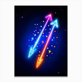 Arrows In Fluid Motion Indicating Progress And Advancement Bright Neon Colors Suggestive Of Digita (7) Canvas Print