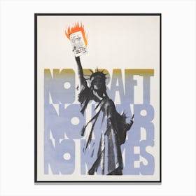 No Draft, No War, No Nukes Anti War Activist Poster Canvas Print