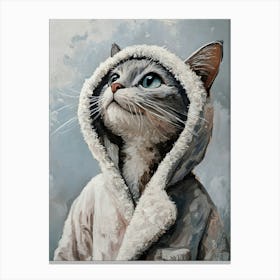 Cat In Bathrobe 3 Canvas Print