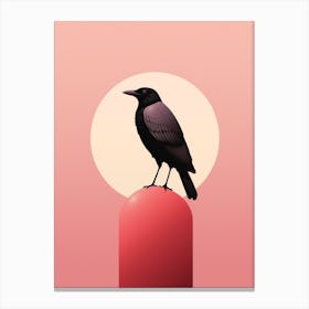 Minimalist Crow 1 Illustration Canvas Print