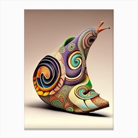 Snail In A Shoe Patchwork Canvas Print