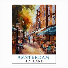 Netherlands Amsterdam, travel poster, wall art print, Amsterdam painting,99 Canvas Print