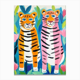 Colourful Kids Animal Art Bengal Tiger 2 Canvas Print