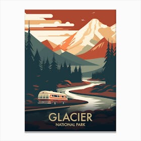 Glacier National Park Vintage Travel Poster 14 Canvas Print