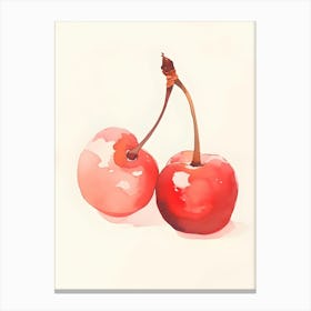 Cherry Watercolor Painting Canvas Print