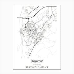 Beacon,United States Minimalist Map 1 Canvas Print