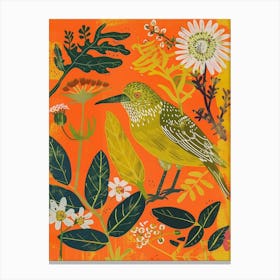 Spring Birds Kiwi 1 Canvas Print