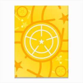 Geometric Abstract Glyph in Happy Yellow and Orange n.0097 Canvas Print