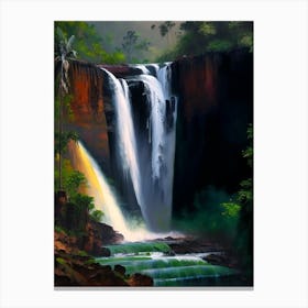 Nohkalikai Falls, India Nat Viga Style (2) Canvas Print