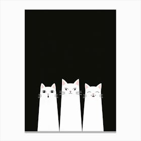 Three White Cats Canvas Print