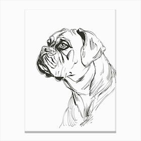 Bullmastiff Dog Line Sketch 1 Canvas Print