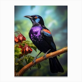 Perched Paradise: Fruitcrow Art 1 Canvas Print