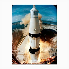 The Huge, 363 Feet Tall Apollo 11 Space Vehicle Is Launched From Pad A, Launch Complex 39, Kennedy Space Center, July 16, 1969 Canvas Print
