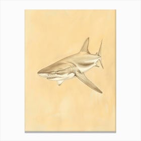 Phoebefy A Pencil Crayon Drawing Of A Shark Centred 1970prese 82322e95 B79c 4eea 8cc5 9250fa76073c 0 Canvas Print