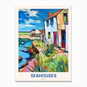 Seahouses England 3 Uk Travel Poster Canvas Print
