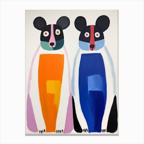 Colourful Kids Animal Art Lemur Canvas Print