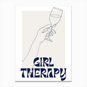 Girl Therapy Blue Canvas Print