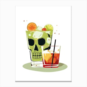 Illustration Zombie Floral Infusion Cocktail 4 Canvas Print