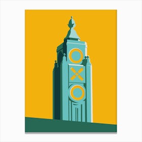 London Landmark Oxo Tower Yellow Canvas Print