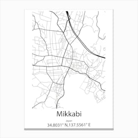 Mikkabi,Japan Minimalist Map Canvas Print