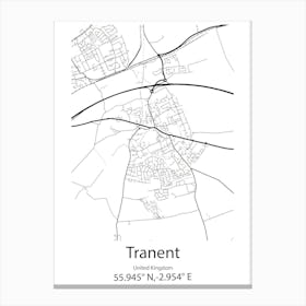 Tranent,United Kingdom Minimalist Map Stampe su tela