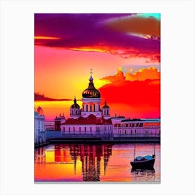 Cathedral Pop Art Abstract Sunset  Canvas Print
