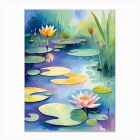 Water Lily Painting 1 Canvas Print