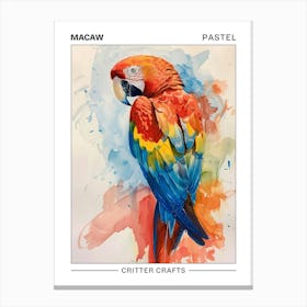 Macaw Pastel Watercolour 2 Poster Canvas Print