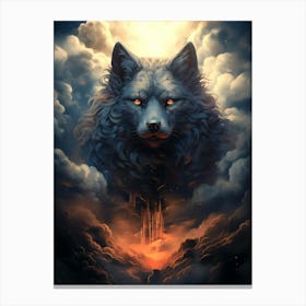 Wolf In The Clouds 5 Canvas Print