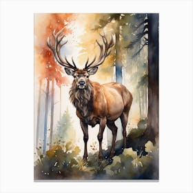 Elk In The Woods Canvas Print