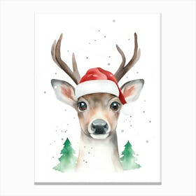 Santa Deer Canvas Print