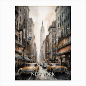 New York City Vintage Painting (13) Canvas Print