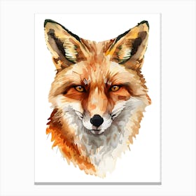 Fox Head Watercolor Illustration Canvas Print