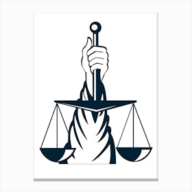 Justice Scales Vector Illustration Canvas Print