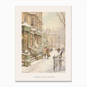 Vintage Winter Poster London United Kingdom 4 Canvas Print